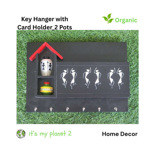 Key Hanger with card holder_2 pots